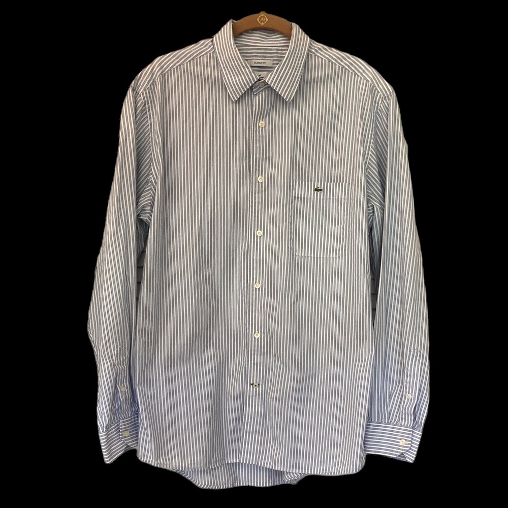 Lacoste Long Sleeve Striped Button Up Shirt